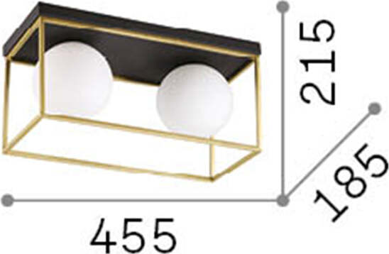 Plafoniera-Contemporanea-Lingotto-Metallo-Ottone-2-Luci-E14