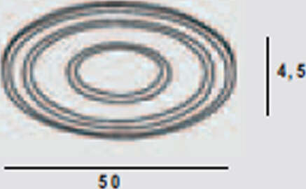 Plafoniera-Contemporanea-Loop-Metallo-Foglia-Argento-Led-46W