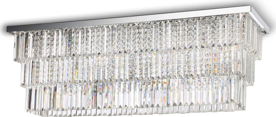 Plafoniera-Contemporanea-Martinez-Metallo-Cristallo-Cromo-8-Luci-E14