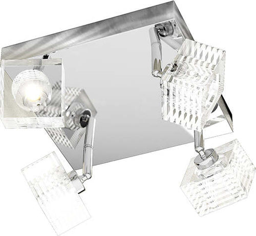 Plafoniera-Contemporanea-Metropolitan-Metallo-Cromo-Vetro-Trasparente-4-Luci-G9