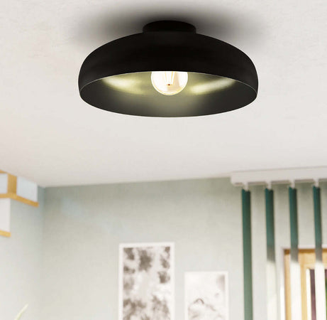 Plafoniera-Contemporanea-Mogano-1-Luce-Acciaio-Nero