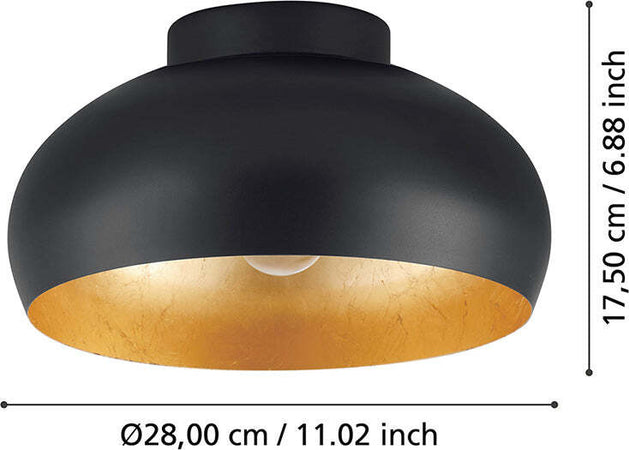 Plafoniera-Contemporanea-Mogano-2-1-Luce-Acciaio-Nero-E-Oro
