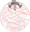 Plafoniera-Contemporanea-Moon-Metallo-Cromo-Vetro-Rosso-1-Luce-E27-D.30Cm