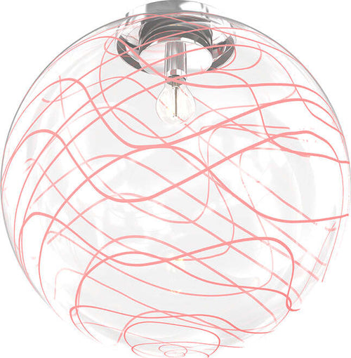 Plafoniera-Contemporanea-Moon-Metallo-Cromo-Vetro-Rosso-1-Luce-E27-D.40Cm