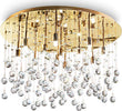 Plafoniera-Contemporanea-Moonlight-Metallo-Cristallo-Oro-12-Luci-G9-3W-3000K