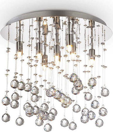 Plafoniera-Contemporanea-Moonlight-Metallo-Cristallo-Oro-8-Luci-G9-3W-3000K