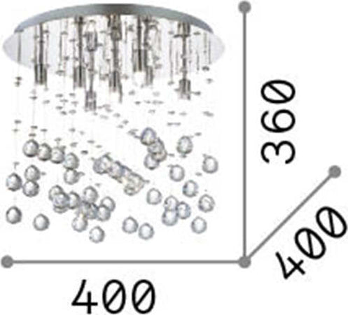 Plafoniera-Contemporanea-Moonlight-Metallo-Cristallo-Oro-8-Luci-G9-3W-3000K