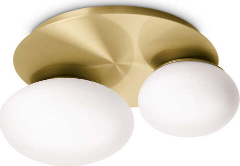 Plafoniera-Contemporanea-Ninfea-Metallo-Ottone-2-Luci-Gx53-9W-3000K-Luce-Calda
