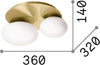 Plafoniera-Contemporanea-Ninfea-Metallo-Ottone-2-Luci-Gx53-9W-3000K-Luce-Calda