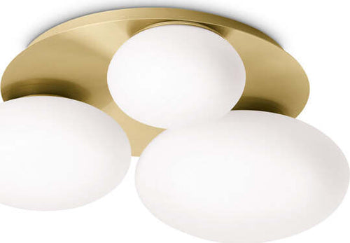 Plafoniera-Contemporanea-Ninfea-Metallo-Ottone-3-Luci-Gx53-9W-3000K-Luce-Calda