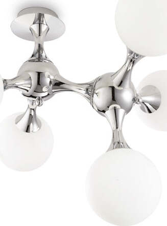 Plafoniera-Contemporanea-Nodi-Metallo-Bianco-5-Luci-E14