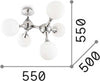 Plafoniera-Contemporanea-Nodi-Metallo-Ottone-5-Luci-E14