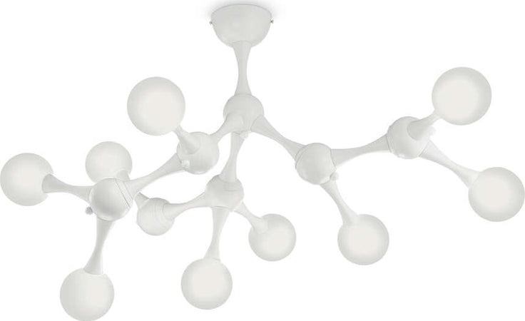 Plafoniera-Contemporanea-Nodino-Metallo-Bianco-9-Luci-G9-3W-3000K-Luce-Calda