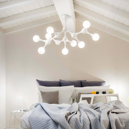 Plafoniera-Contemporanea-Nodino-Metallo-Bianco-9-Luci-G9-3W-3000K-Luce-Calda