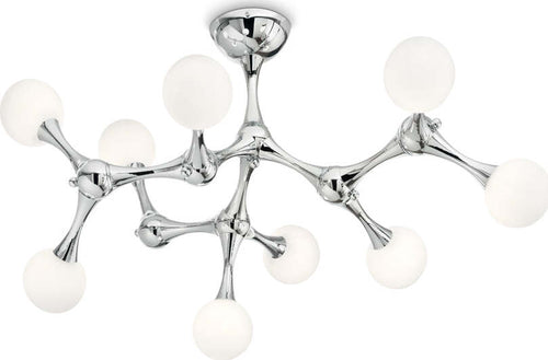 Plafoniera-Contemporanea-Nodino-Metallo-Cromo-9-Luci-G9-3W-3000K-Luce-Calda