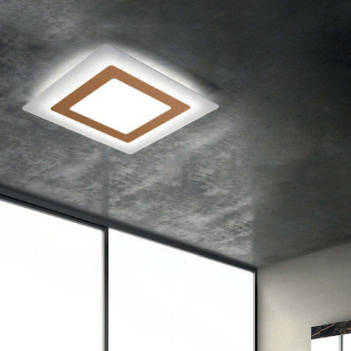 Plafoniera-Contemporanea-Oblio-Metallo-Foglia-Rame-Led-45W