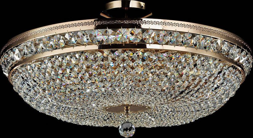 Plafoniera-Contemporanea-Ottilia-Metallo-Oro-12-Luci-Diffusori-Metallo