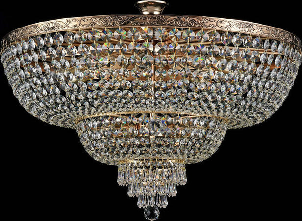 Plafoniera-Contemporanea-Palace-Metallo-Oro-14-Luci