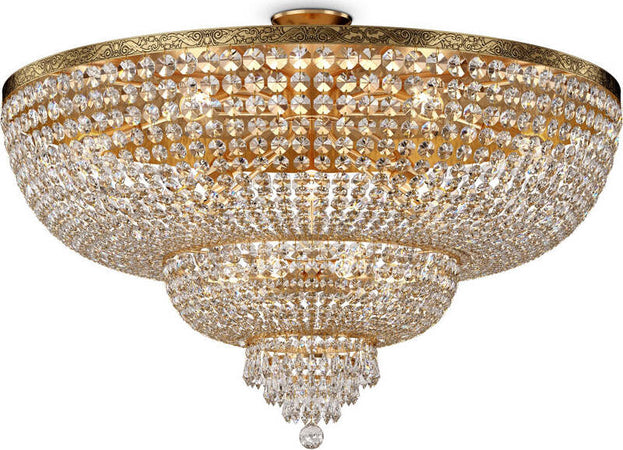 Plafoniera-Contemporanea-Palace-Metallo-Oro-18-Luci