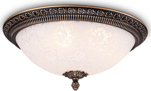 Plafoniera-Contemporanea-Pascal-Metallo-Bronzo-3-Luci-Diffusori-Vetro