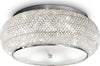 Plafoniera-Contemporanea-Pasha'-Metallo-Cristallo-Cromo-10-Luci-E14