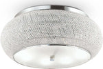 Plafoniera-Contemporanea-Pasha'-Metallo-Cristallo-Cromo-14-Luci-E14