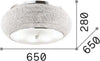 Plafoniera-Contemporanea-Pasha'-Metallo-Cristallo-Cromo-14-Luci-E14
