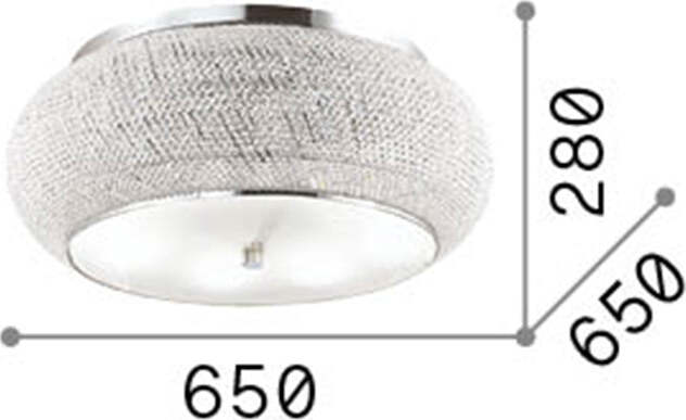 Plafoniera-Contemporanea-Pasha'-Metallo-Cristallo-Cromo-14-Luci-E14