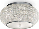 Plafoniera-Contemporanea-Pasha'-Metallo-Cristallo-Cromo-6-Luci-E14