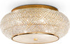 Plafoniera-Contemporanea-Pasha'-Metallo-Cristallo-Oro-10-Luci-E14