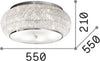 Plafoniera-Contemporanea-Pasha'-Metallo-Cristallo-Oro-10-Luci-E14