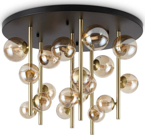Plafoniera-Contemporanea-Perlage-Metallo-Nero-18-Luci-G9-15W-3000K-Ip20