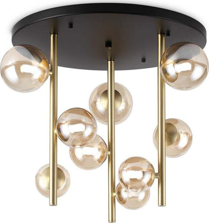 Plafoniera-Contemporanea-Perlage-Metallo-Nero-9-Luci-G9-15W-3000K-Ip20