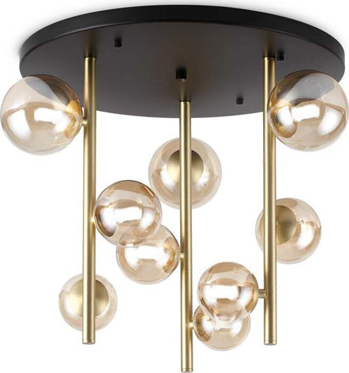 Plafoniera-Contemporanea-Perlage-Metallo-Nero-9-Luci-G9-15W-3000K-Ip20