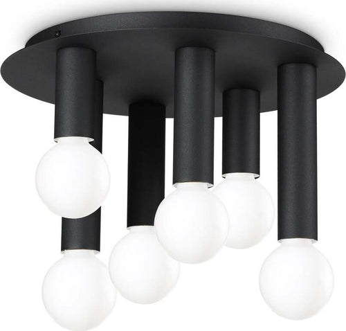 Plafoniera-Contemporanea-Petit-Metallo-Nero-6-Luci-E27-42W-Ip20