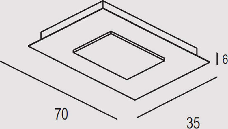 Plafoniera-Contemporanea-Pixel-Metallo-Foglia-Rame-Led-40W-Rettangolare