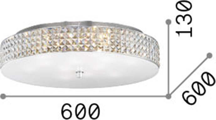 Plafoniera-Contemporanea-Roma-Metallo-Cristallo-Cromo-12-Luci-3W-3000K