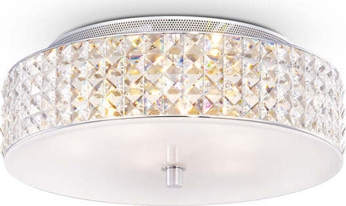 Plafoniera-Contemporanea-Roma-Metallo-Cristallo-Cromo-6-Luci-3W-3000K-Luce-Calda