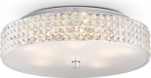 Plafoniera-Contemporanea-Roma-Metallo-Cristallo-Cromo-9-Luci-3W-3000K-Luce-Calda