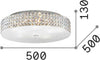 Plafoniera-Contemporanea-Roma-Metallo-Cristallo-Cromo-9-Luci-3W-3000K-Luce-Calda
