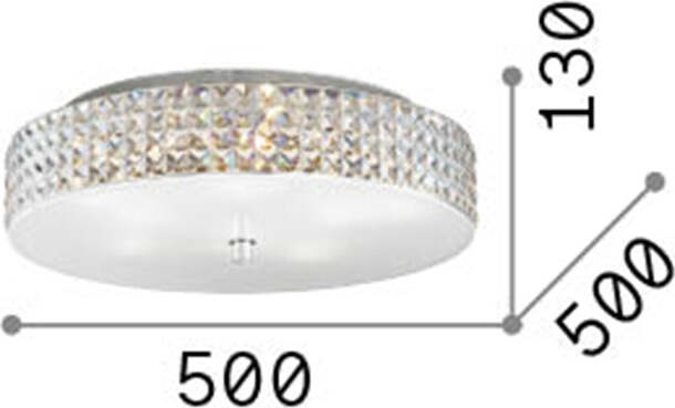 Plafoniera-Contemporanea-Roma-Metallo-Cristallo-Cromo-9-Luci-3W-3000K-Luce-Calda