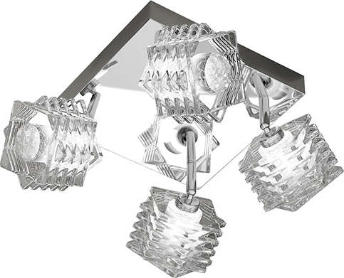 Plafoniera-Contemporanea-Rubik-Metallo-Cromo-Diffusore-Cristallo-4-Luci-G9