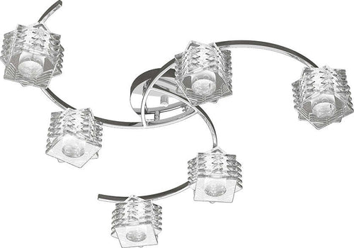 Plafoniera-Contemporanea-Rubik-Metallo-Cromo-Diffusore-Cristallo-6-Luci-G9