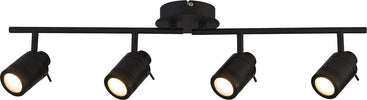 Plafoniera-Contemporanea-Sansone-Acciaio-Nero-Policarbonato-4-Luci-Gu10
