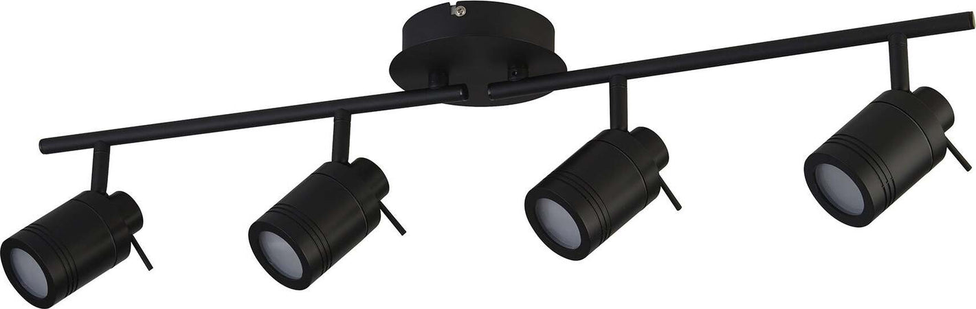 Plafoniera-Contemporanea-Sansone-Acciaio-Nero-Policarbonato-4-Luci-Gu10