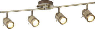 Plafoniera-Contemporanea-Sansone-Acciaio-Ottone-Vetro-4-Luci-Gu10