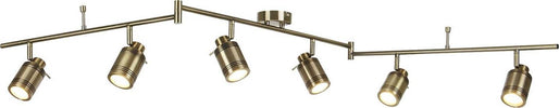 Plafoniera-Contemporanea-Sansone-Acciaio-Ottone-Vetro-6-Luci-Gu10