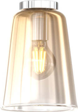Plafoniera-Contemporanea-Shaded-Metallo-Cromo-Vetro-Ambra-1-Luce-E27
