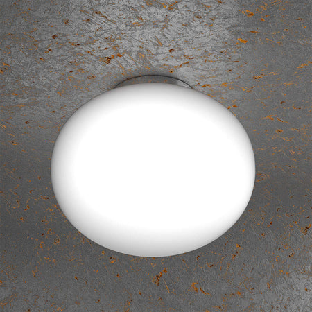 Plafoniera-Contemporanea-Soft-Metallo-Cromo-Vetro-Acidato-Opaco-1-Luce-E27-35Cm