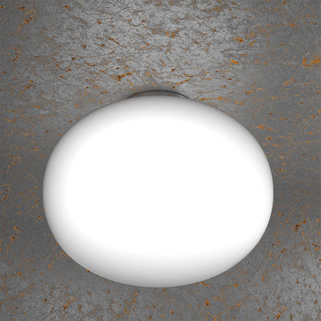 Plafoniera-Contemporanea-Soft-Metallo-Cromo-Vetro-Acidato-Opaco-1-Luce-E27-45Cm